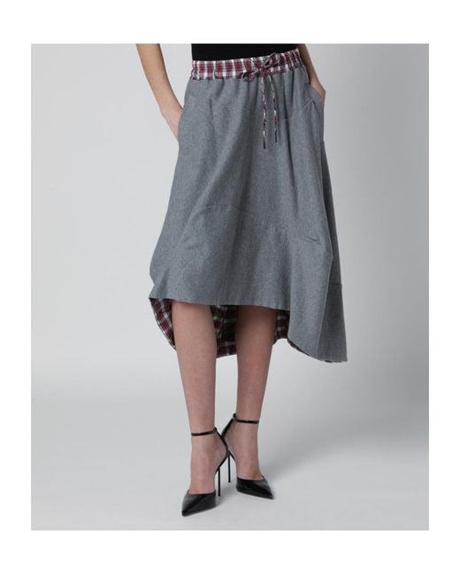 Vivienne Westwood Gray Elastic Waistband Midi Skirt