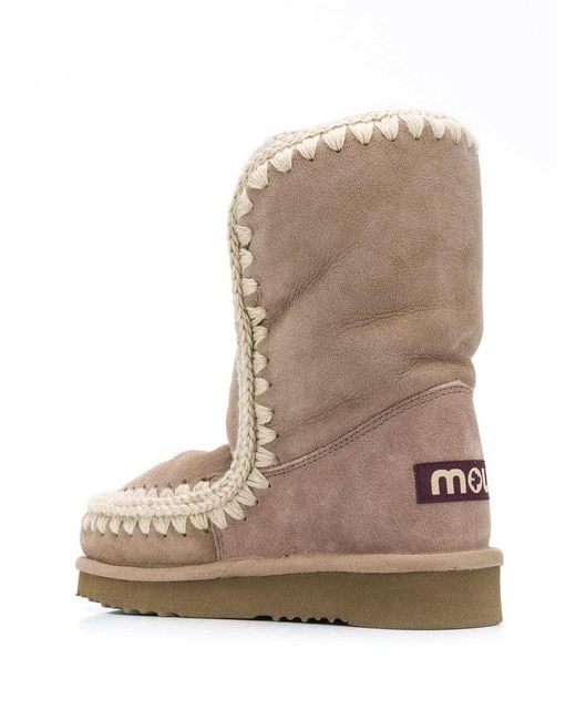 Mou Brown Shearling-Lined Suede Eskimo Boots
