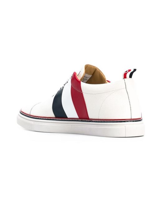 Thom Browne White Rwb Diagonal Stripe Sneakers for men