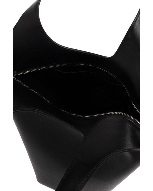 The Attico Black The La Scoop Asymmetric Medium Shopper Bag