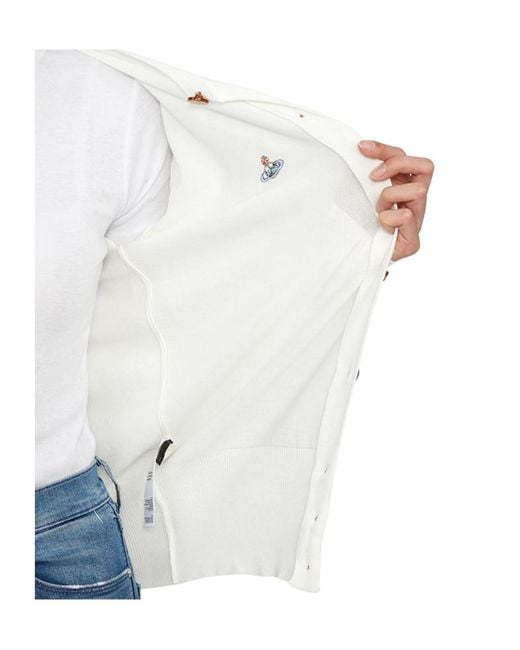 Vivienne Westwood White Long-Sleeved Knitted Cardigan