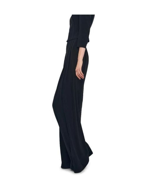 Norma Kamali Black Wide-Leg Trousers