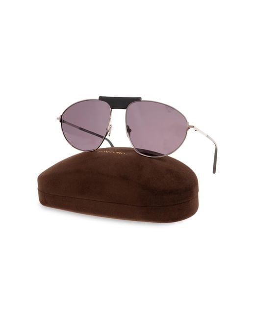 Tom Ford Purple Eyewear Ken Pilot Frame Sunglasses for men
