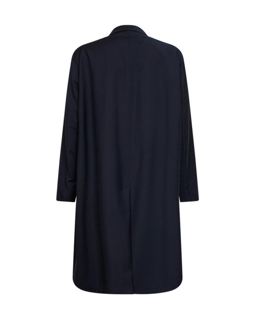 Jil Sander Blue Single-Breasted Knee-Length Coat for men