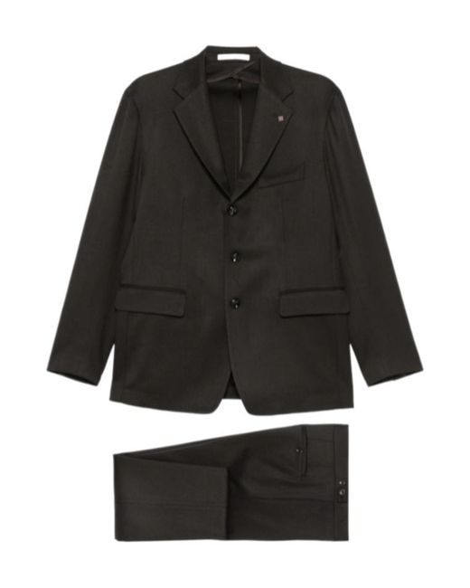 Tagliatore Black Single-Breasted Suit And Trousers Two-Piece Set for men