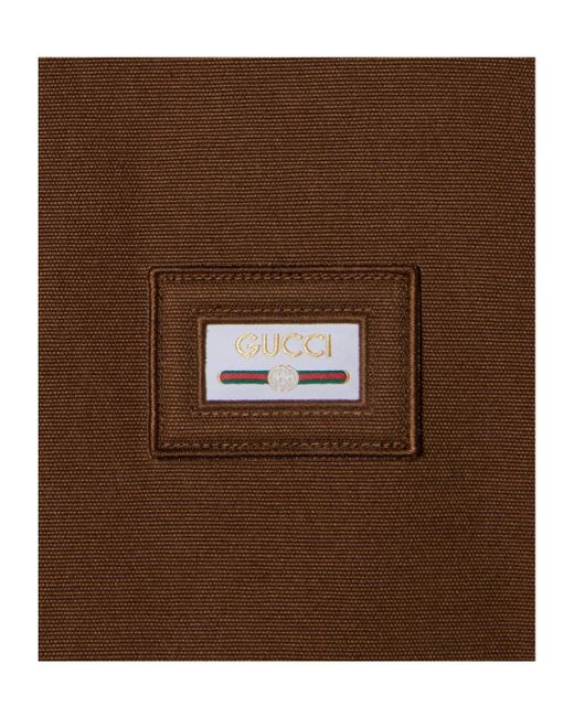 Gucci Brown Cotton Canvas Jacket for men