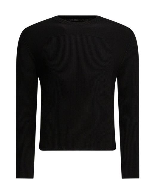 Rick Owens Black Virgin Wool Crewneck Sweater for men
