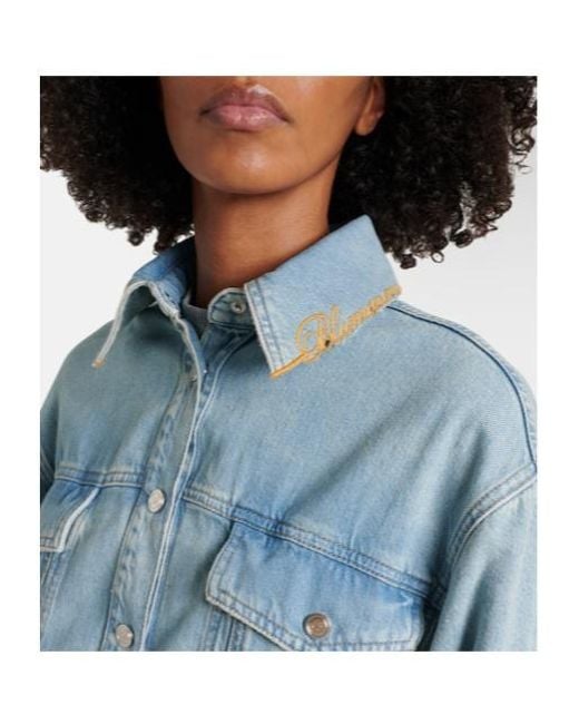 Blumarine Blue Modern Style Denim Jacket
