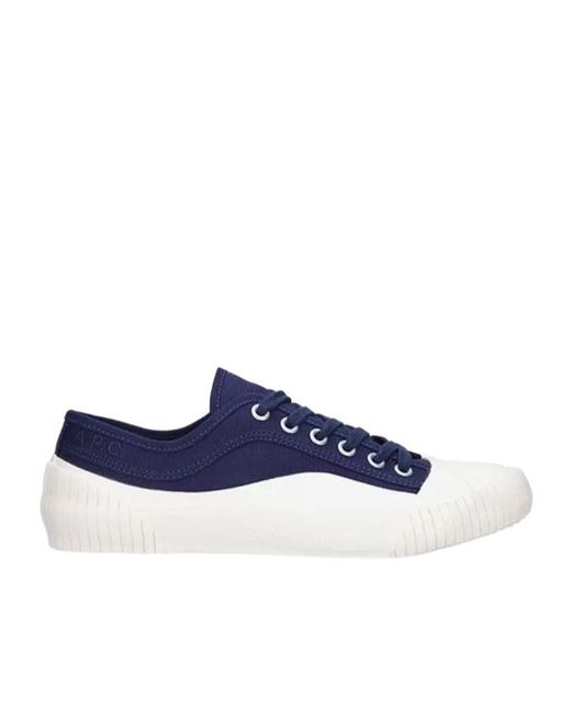 A.P.C. Blue Iggy Canvas Lace-Up Sneakers for men