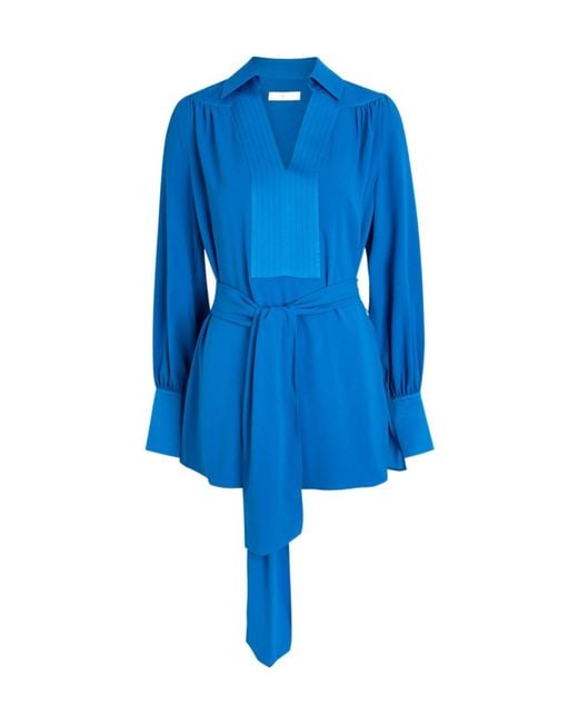 Joseph Blue Chiffon Long-Sleeve Top