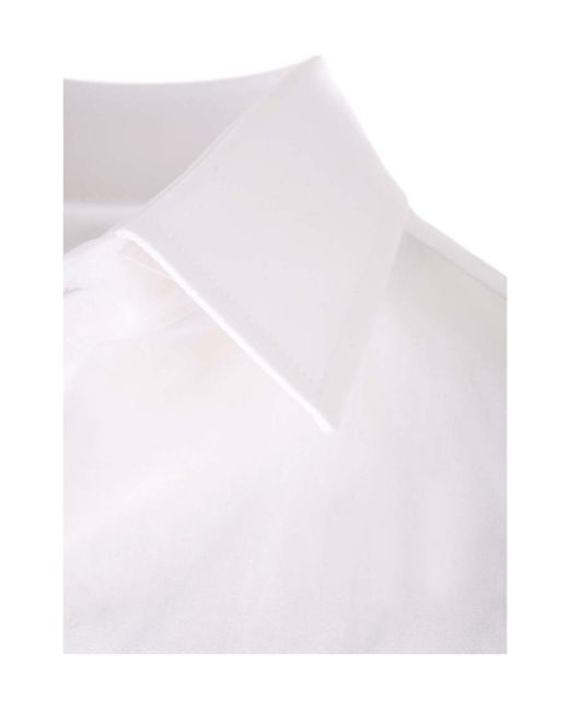 Valentino White Buttoned Curved Hem Shirt for men
