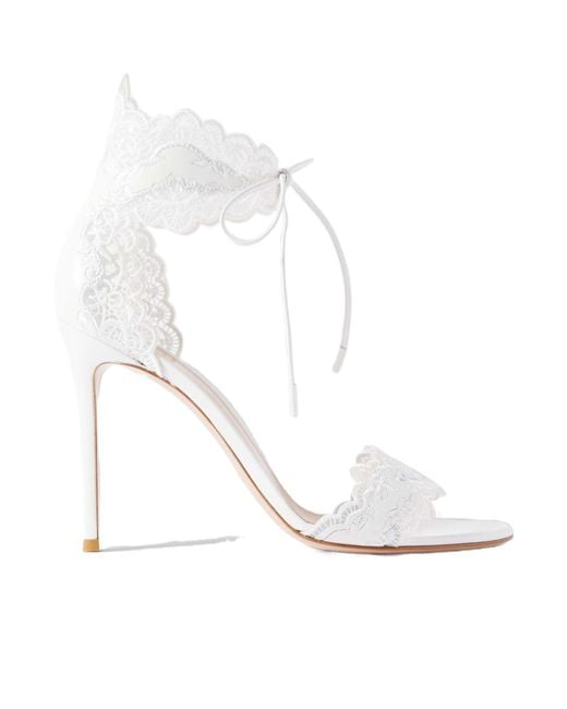 Gianvito Rossi White Open-Toed High-Heeled Sandals