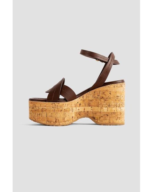 Gianvito Rossi Brown Crossover Platform Sandals