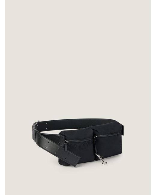 Givenchy Black Logo Canvas Belt Bag for men