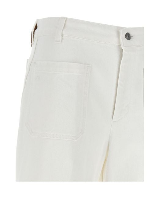 Victoria Beckham White Alina High-Waist Flared Jeans