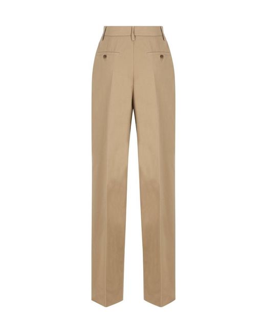 Prada Natural Pleated Tailored Trousers