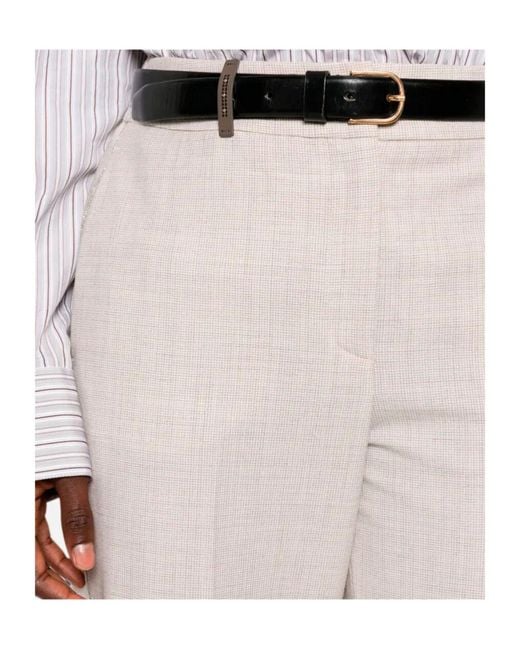 Peserico White Belt-Loops Trousers