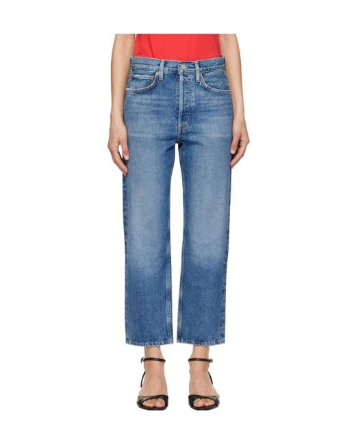 Agolde Blue 90's Crop Mid Rise Straight