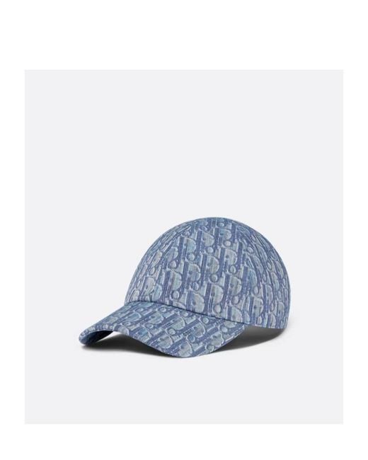Dior Blue Homme All-Over Logo Patterned Baseball Cap for men