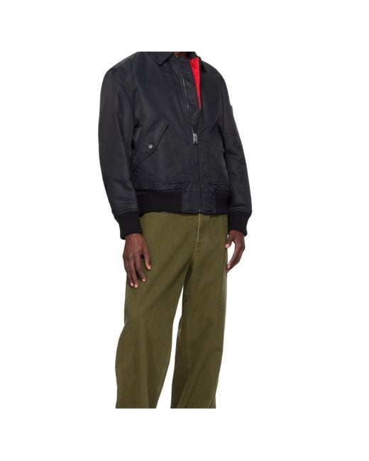 Boss Blue Zip-Fastening Bomber Jacket for men