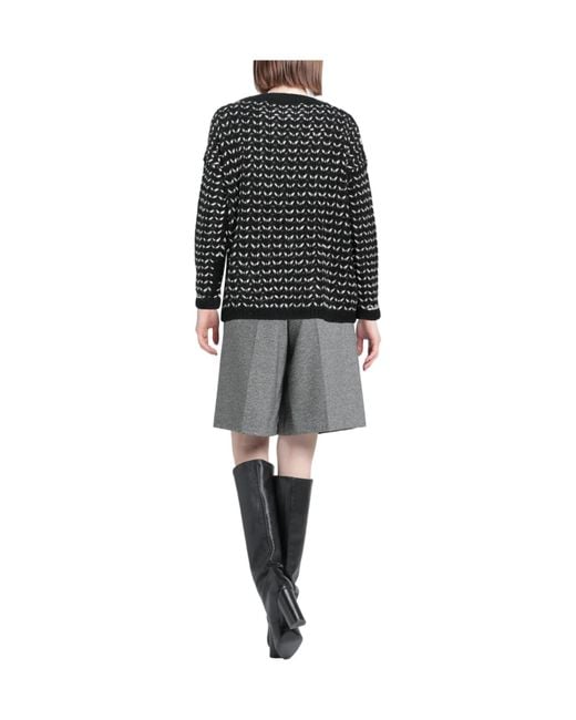 Max Mara Black Crew-Neck Knit Sweater