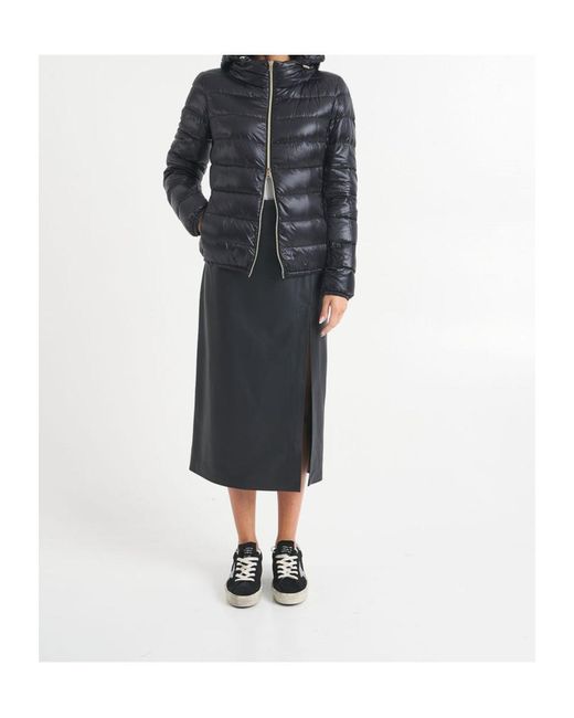 Herno Black Giada Hooded Quilted Down Jacket