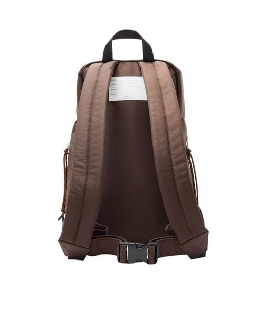 A.P.C. Brown Buckled Foldover Top Trek Backpack for men