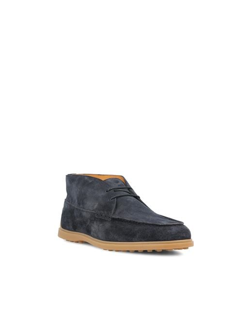 Tod's Blue Lace-Up Flat Shoes for men
