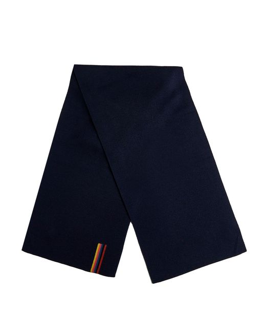 Paul Smith Blue Logo Patch Rectangular Scraf for men