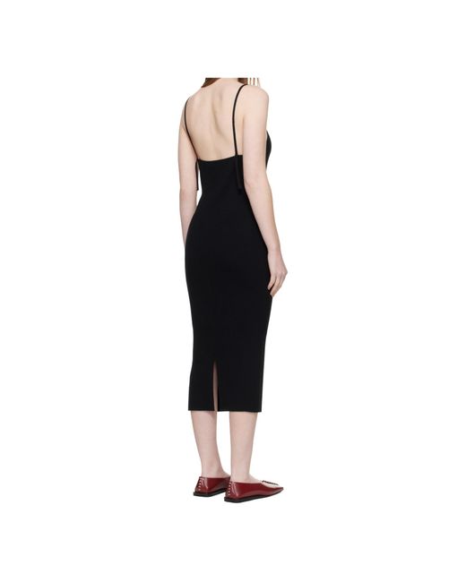 Jil Sander Black Rear Slit Sleeveless Midi Dress