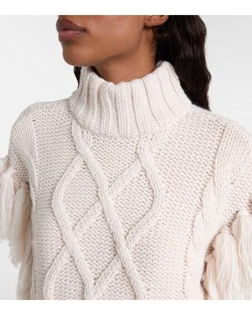 Goldbergh White Turtleneck Wool-Blend Sweater