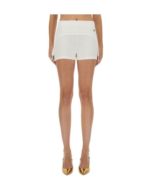 Jean Paul Gaultier White Logo Detail Shorts
