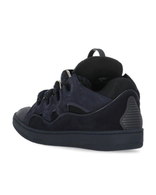 Lanvin Blue Tie Low-Top Sneakers for men