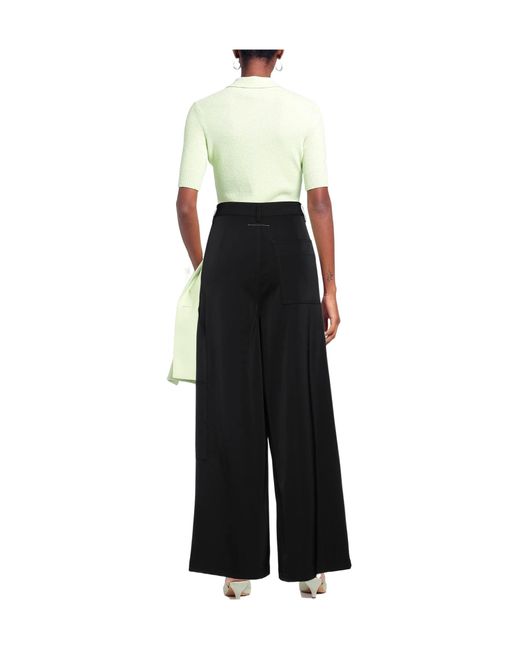 MM6 by Maison Margiela Black Minimalist Slim-Fit Solid-Color Pants