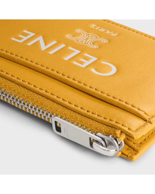 Céline Orange Zipped Card Holder for men
