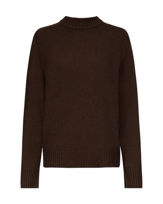Loulou de Saison Brown Ribbed Crewneck Knitwear
