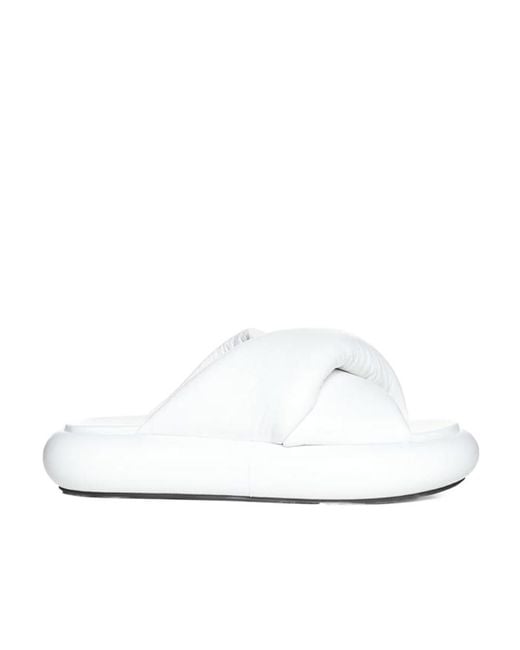 J.W. Anderson White Logo Slippers