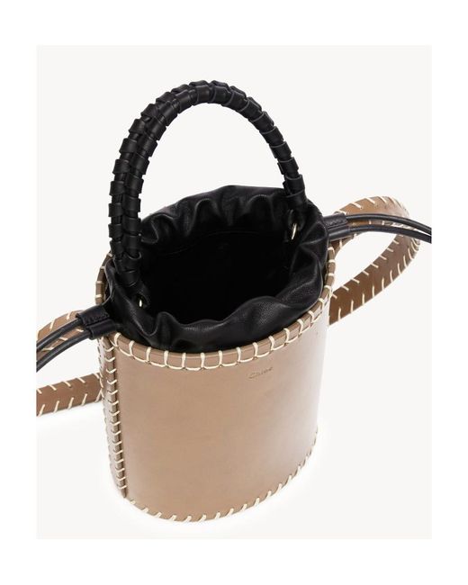 Chloé Brown Logo Mini Shoulder Bag