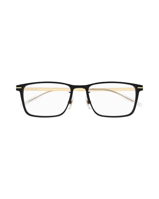 Montblanc Black Eyewear Square Frame Glasses for men