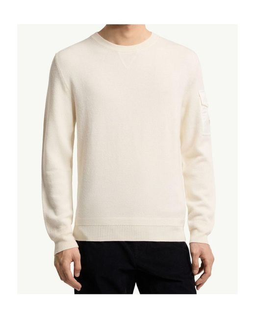 Moncler White Wool Sweater for men