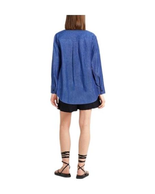 Max Mara Blue Solid Colour Shirts