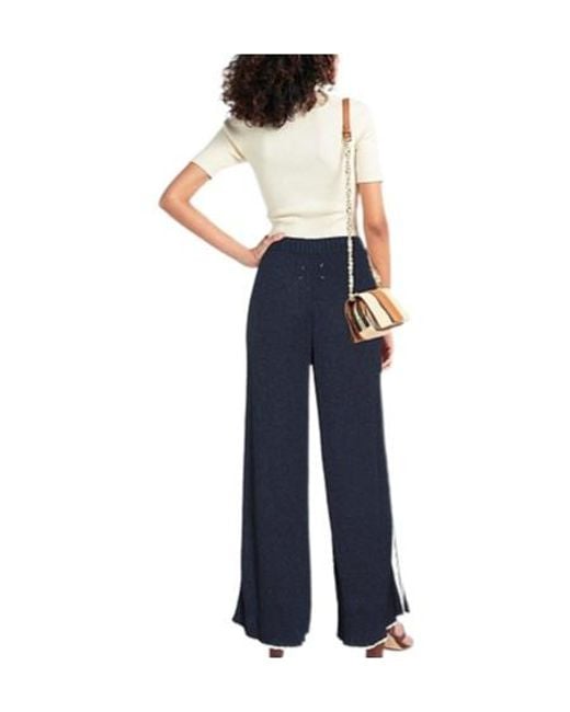 Maison Margiela Blue Solid-Color Knitted Pants