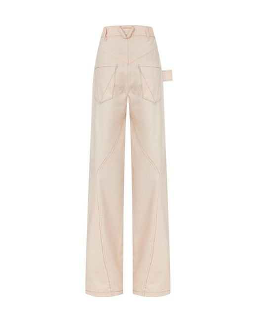 Bottega Veneta White Highwaisted Wideleg Trousers