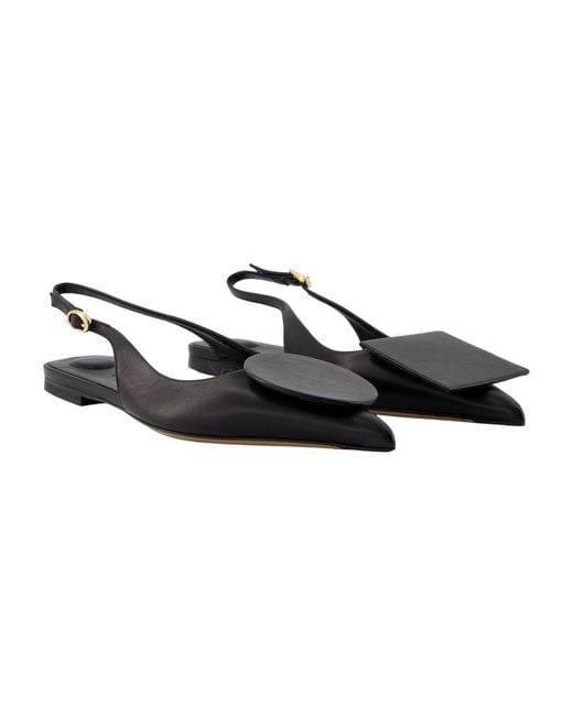 Jacquemus Black Duelo Slingback Flats