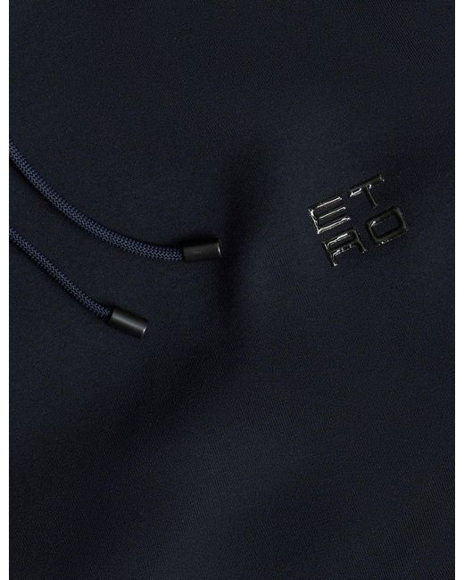 Etro Blue Drawstring Long-Sleeved Hoodie for men