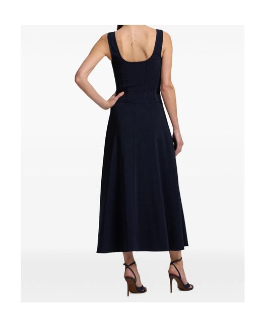 Ralph Lauren Blue Sophee Button A-Line Dress