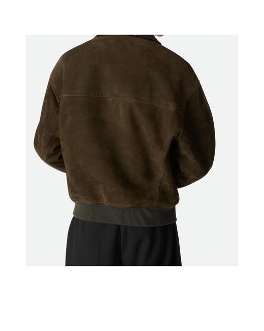 Bottega Veneta Green Suede Leather Blouson for men