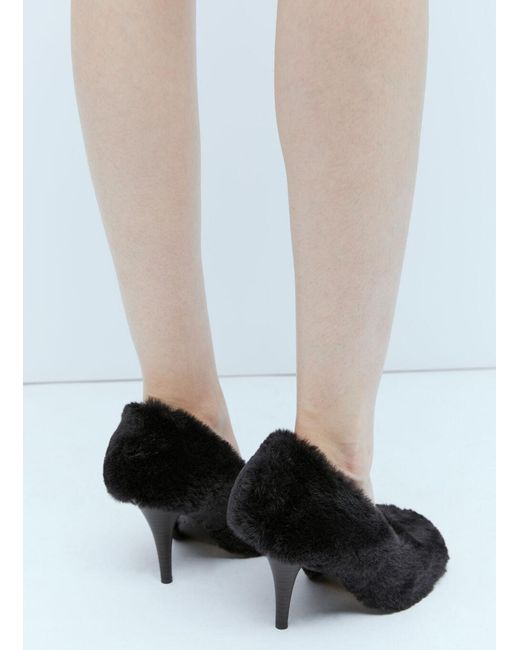 Stella McCartney White Ryder Round Toe Shaggy Pumps