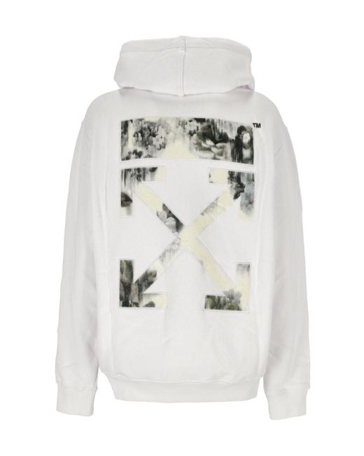 Off-White c/o Virgil Abloh White Logo-Print Cotton Hoodie