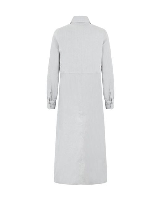 Fabiana Filippi Gray Long Sleeve Shirt Dress